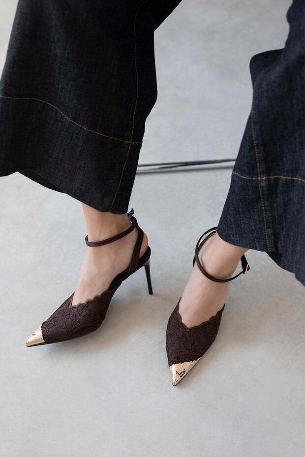 Jemima Women's Lace Heeled Shoes Brown