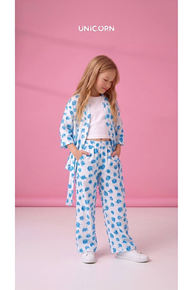 Girl's Linen Kimono Set