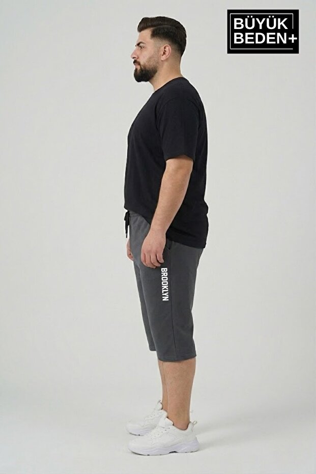 Big Size Men's Capri Shorts Brooklyn Printed Comfortable Fit 3Xl-6Xl Spr26Bsr591-02