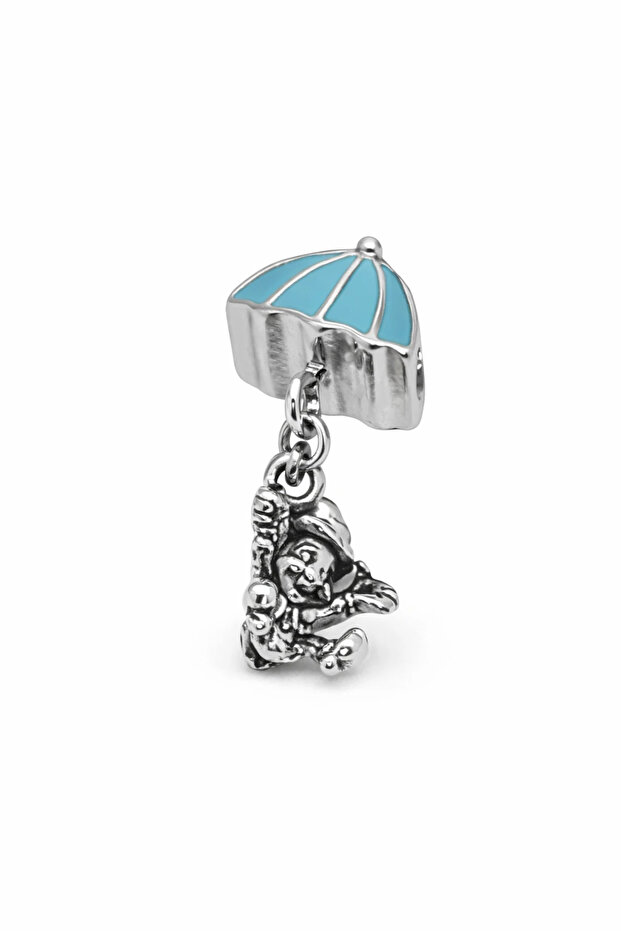 Umbrella & Figure Steel Charm
