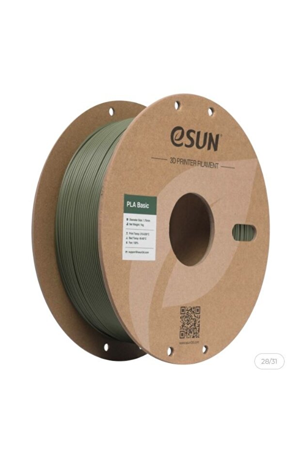 Filament e PLA Basic Olive Green 1,75 mm 1 KG