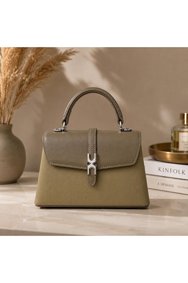 Women’s Structured Top Handle Handbag – PU Leather Mini Shoulder & Hand Bag for Daily Use – 22cm*14cm