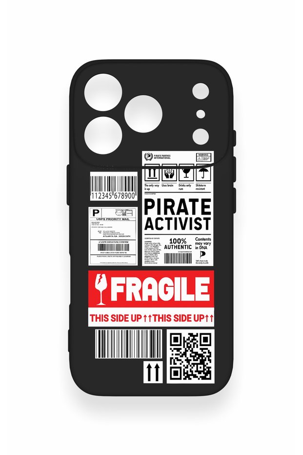 iPhone 17 Pro Compatible Fragile Patterned Silicone Case