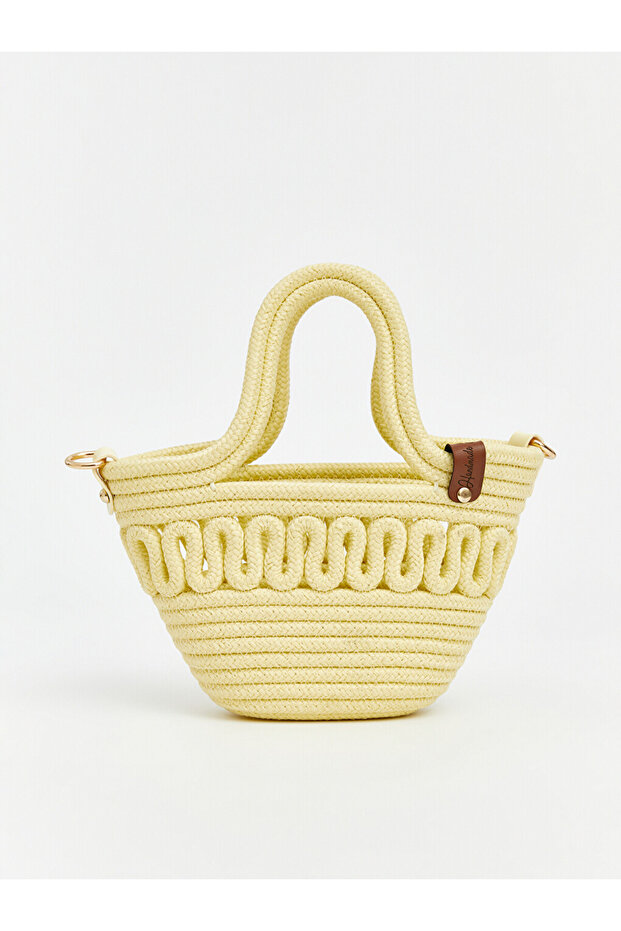 Yellow Women's Straw Beach Bag