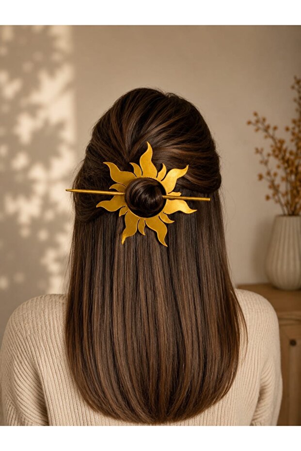 Sun Design Plastic Hair Clip-Half Bun Clip-Sun Shaped 3D Printing Hair Clip