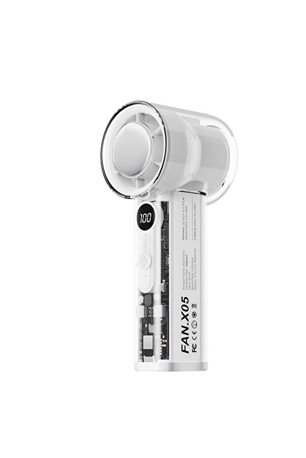 Mini Rechargeable Fan – 100-Level Stepless Speed, Digital Display, Compact
