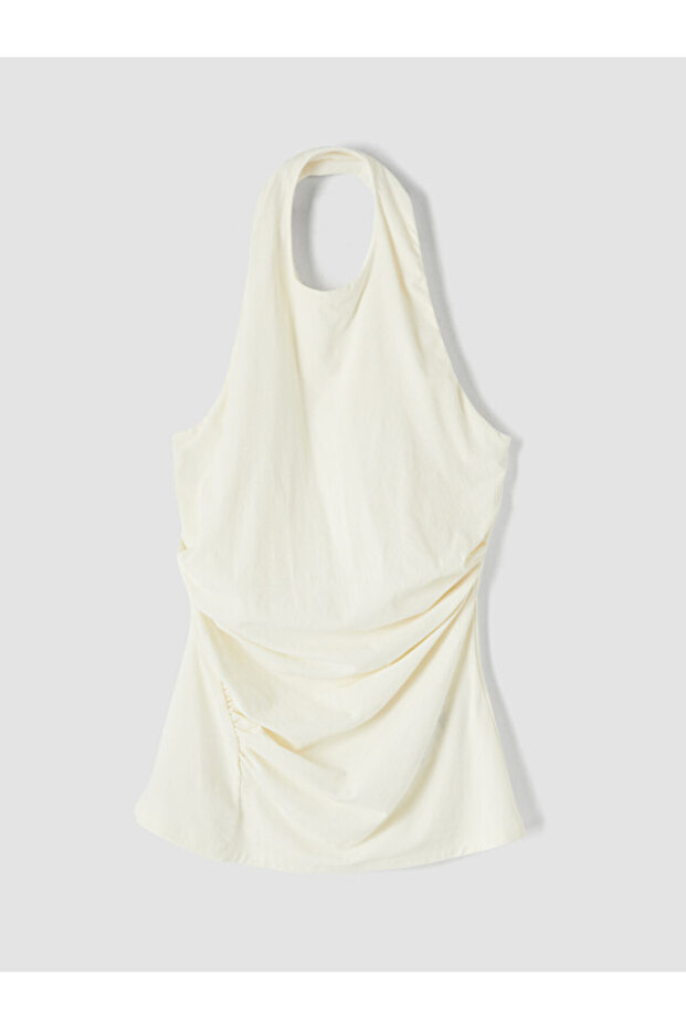 Sparkling Choices Halter Roba Collar Gathered Blouse from Shining Store