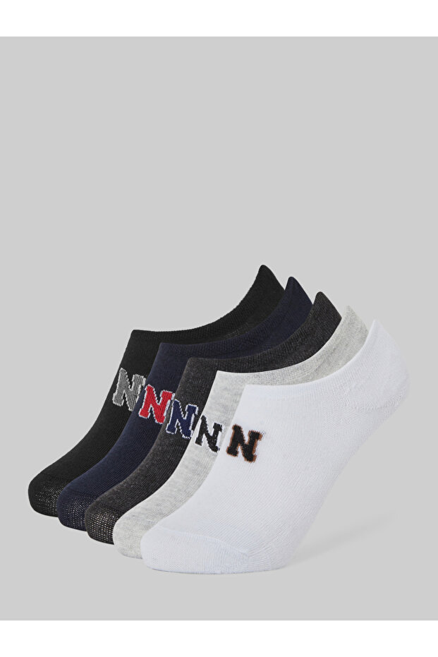 Pack of 5- Letter Pattern No Show Socks
