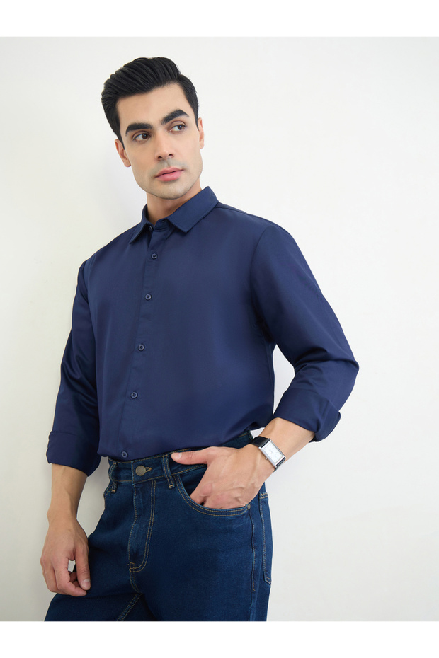 Men Regular Fit Solid Shirt - 1