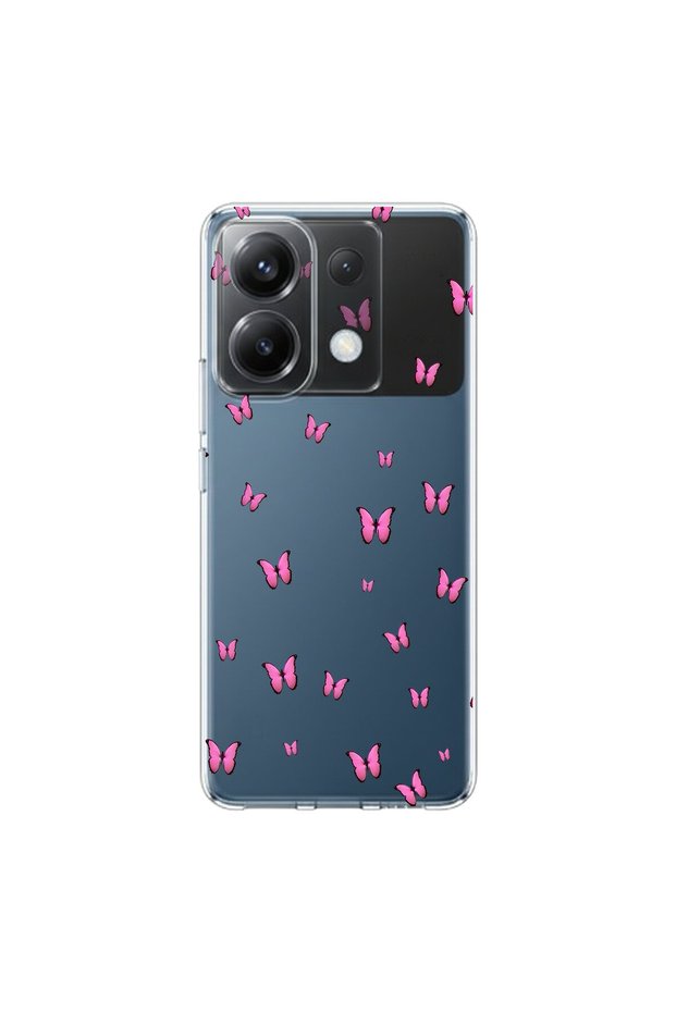 Poco X6 Compatible Butterfly 3 Design Transparent Case
