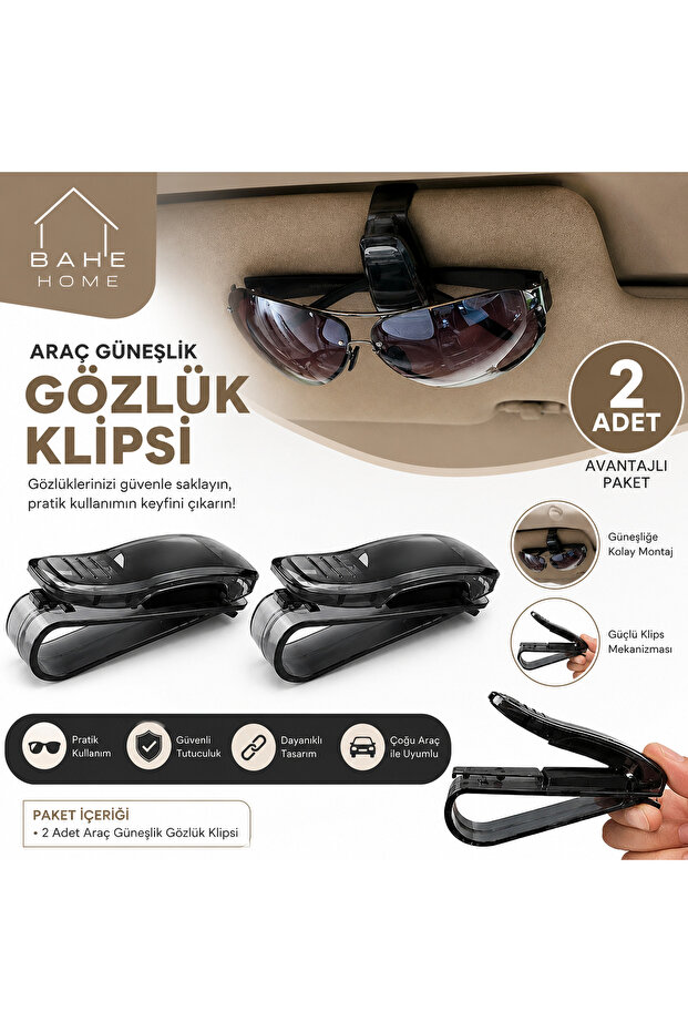 Car Sun Visor Glasses Clip Auto Glasses Holder with Latch Practical Organizer Apparatus 2Pcs