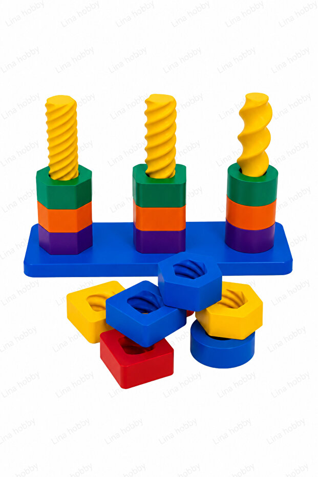 Montessori Screw Shape Matching Game | Wooden Educational Toy | Fine Motor Skills and Hand-Eye Coordination Developer