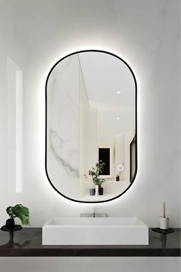 مرآة حائط LED كهربائية بثلاثة أوضاع إضاءة قابلة للتعديل باللمس /60 × 90 cm