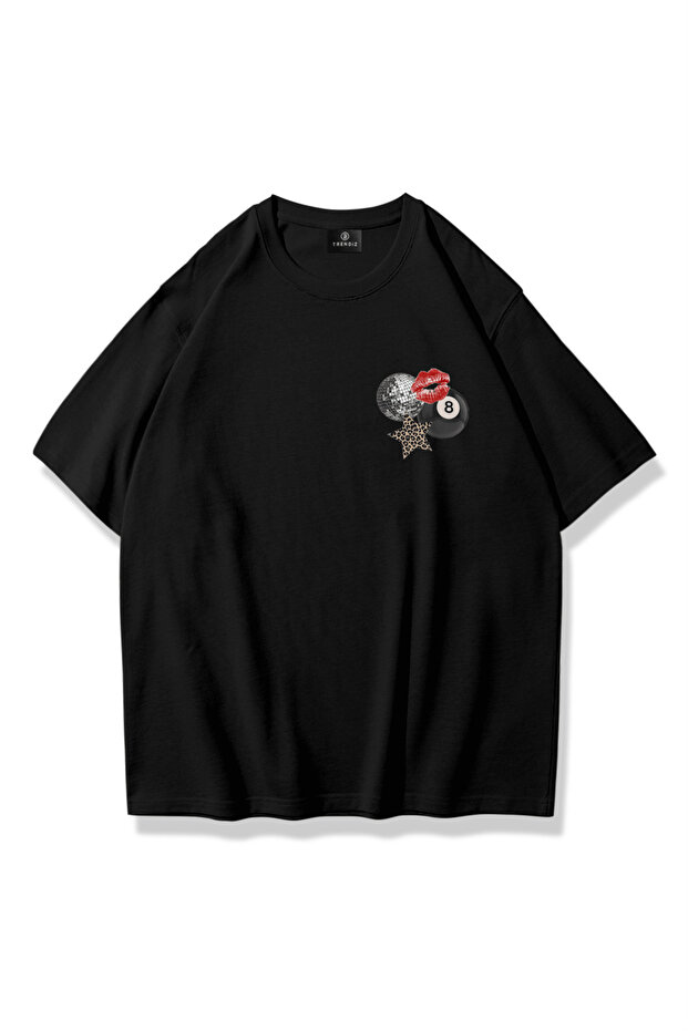 Woman's leopard collage t-shirt black