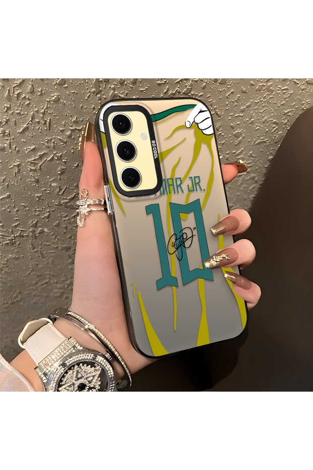 Samsung Galaxy S24 Fe Compatible Silicone Edge Hard Back Case Couple Phone Case Neymar Patterned