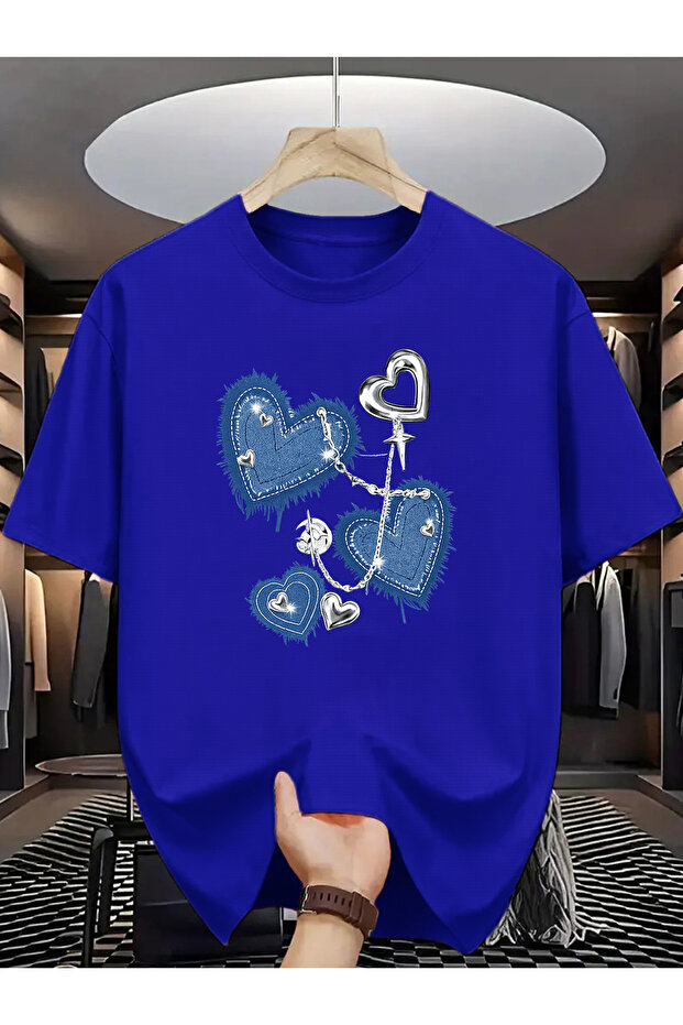 Unisex Heart Printed Design T-shirt