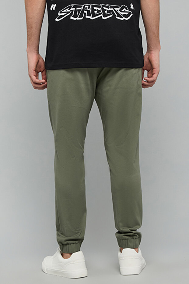 Solid Jogger Pants with Drawstring Waist - 3