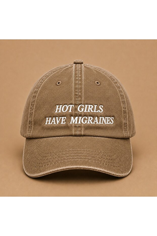 Hot Girls Have Migraines Written Vintage Hat