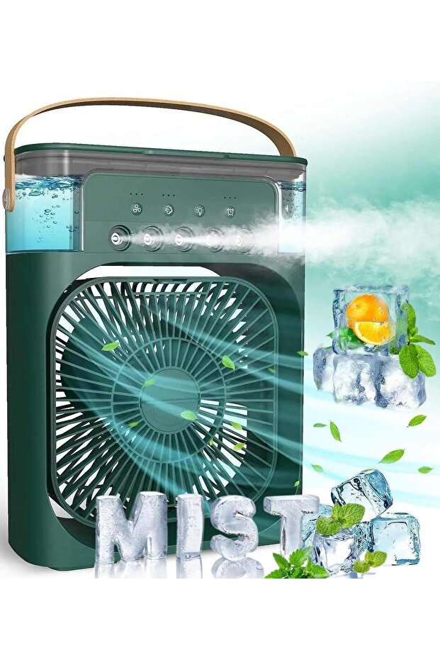 Air Cooler Fan,3 Wind Speeds,600ml Air Humidifier with 7sLED Night Light,Ice Air Cooler Fan,5 Sprays