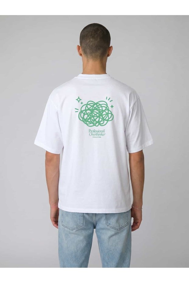 Overthinker Oversize Fit Men's T-Shirt - White - C101