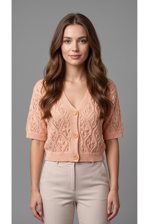 Women's Openwork Short Knitwear Cardigan
