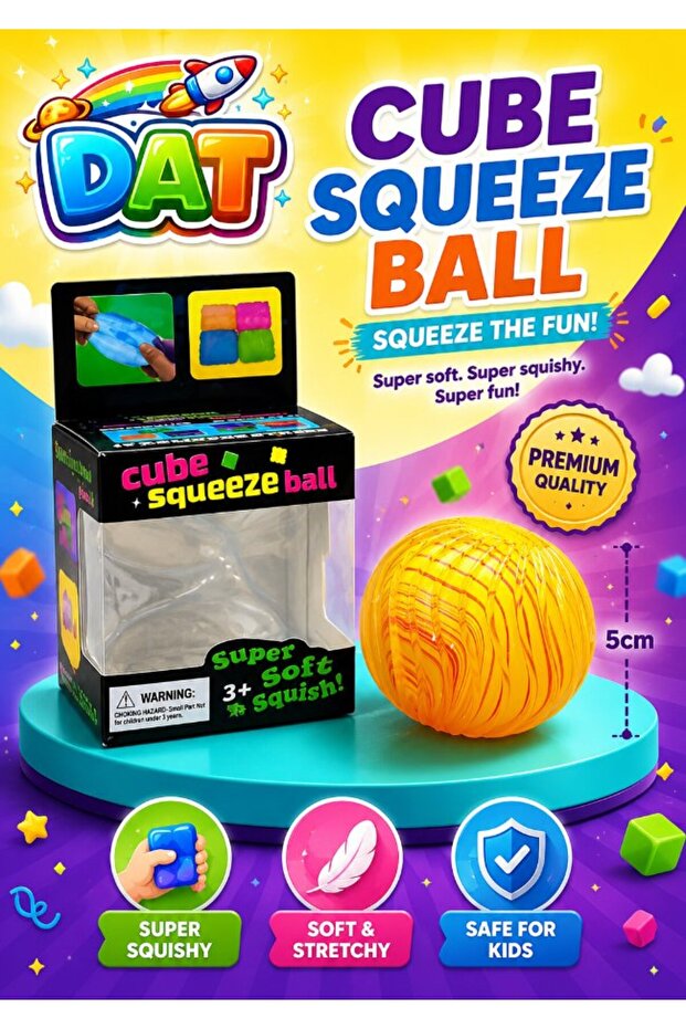 Marble Swirl Gel Squeeze Ball – Squishy Sensory Fidget Stress Relief Toy, Soft & Slow Rising
