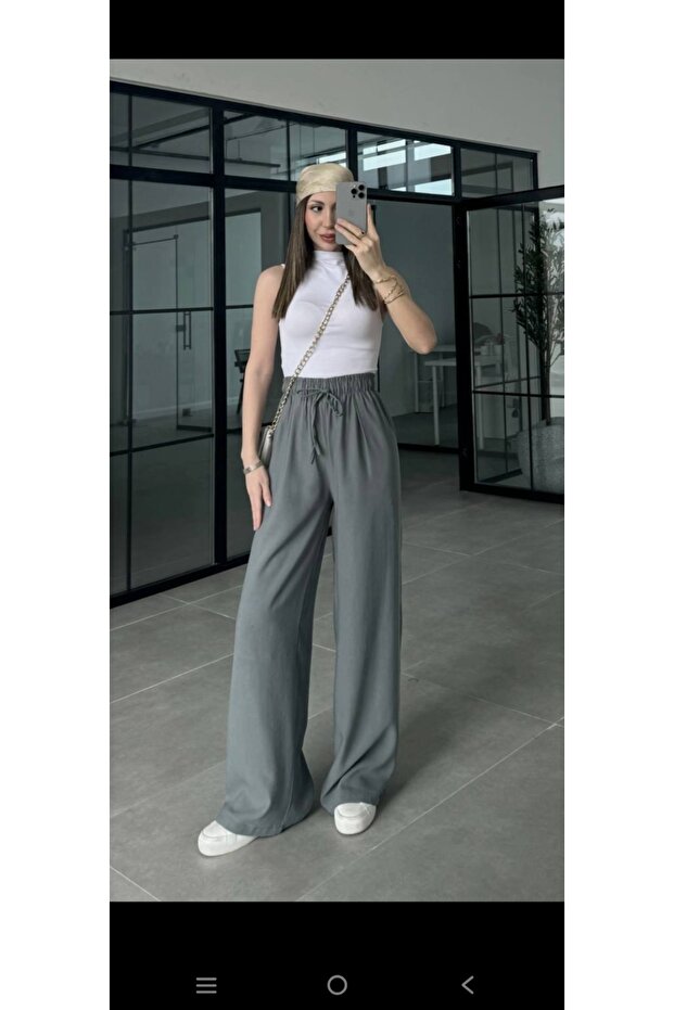 Pants, Linen Palazzo Loose Pants