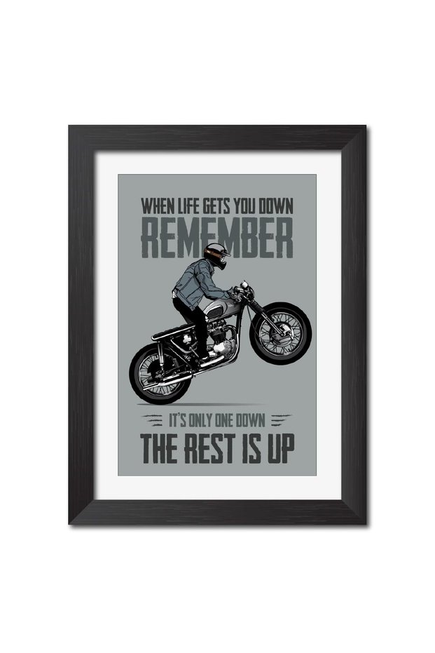 Alayra Motorcycle Riding Poster Bikers Bullet Rider Motivational Painting Poster Framed Painting