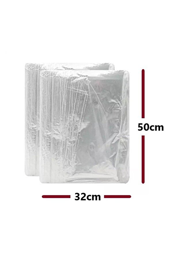 32X50Cm Flexible Durable Tapeless 8Mic. Naylon Bakliyat Poşeti Accessory Bag (1kg)