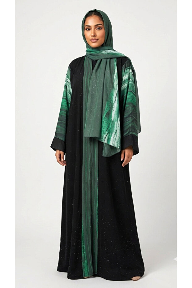 PRINTED CHIFFON ABAYA