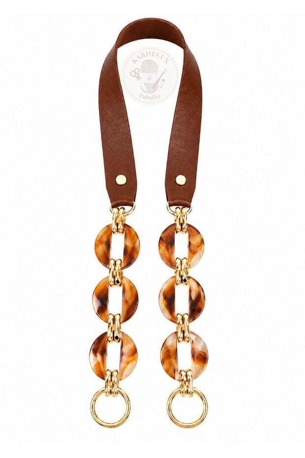 Artificial Leather Acrylic Model Knitted Bag Handle and Leather Bag Handles - Length: 65 cm