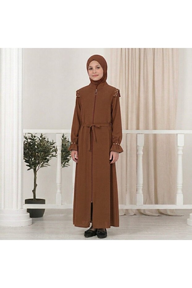 Stone Detailed Belted Children's Robe
