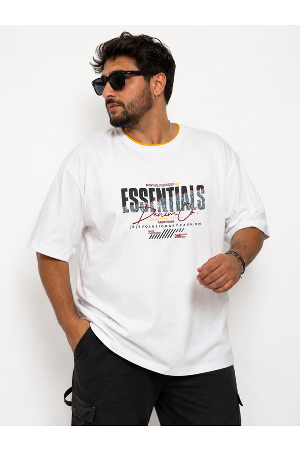 Large Size Cotton Comfortable Fit Daily Use Crew Neck Men's T-Shirt
