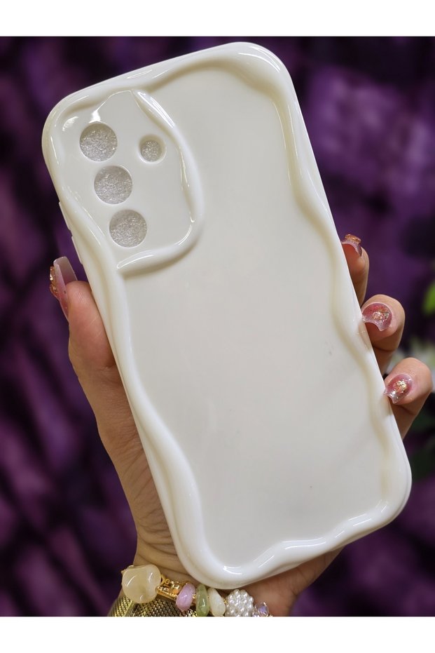 Samsung Galaxy A35 Compatible 3D Wave Edge White Phone Case