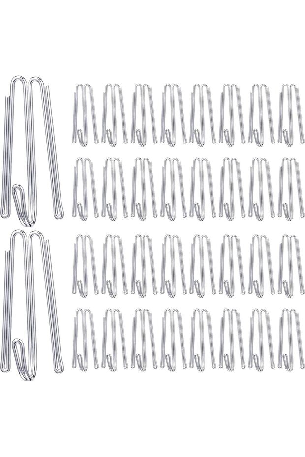 Stainless Steel Pleat Curtain Hooks,4-Prong Pinch Pleat Clips for Window and Shower Curtains,60 Pieces