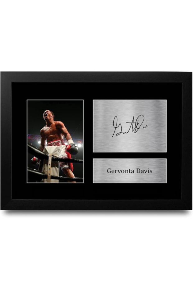 FR A4 Gervonta Davis Boxing Gifts Printed Signed Autograph Photo for Fans of Boxing Memorabilia - A4 Framed