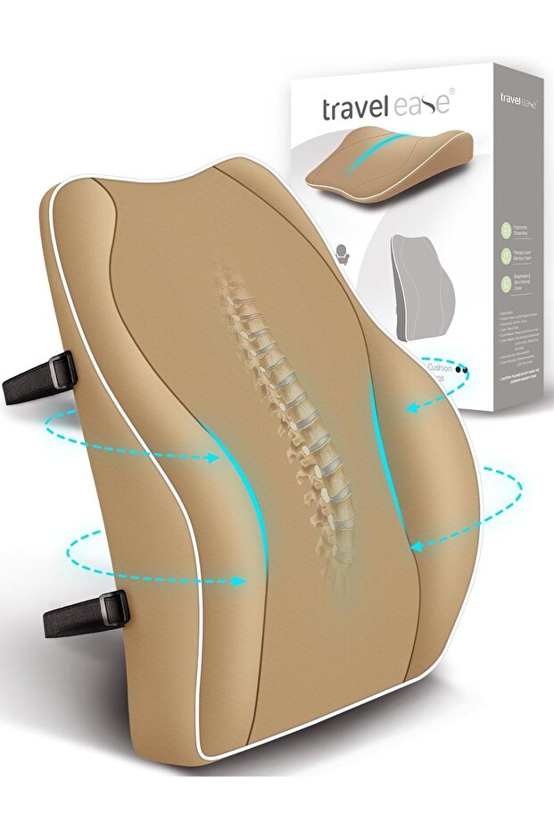 Ergonomic Lumbar Support Cushion, Memory Foam Back Support for Car Seat Office Chair Gaming Chair, Backrest