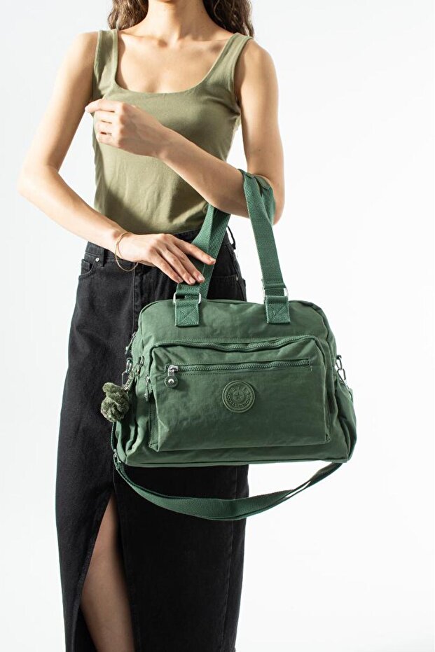 Klinkır Women's Shoulder Bag Lightweight Rainproof Multi-Pocket Crossbody Shoulder Bag 32*27 cm