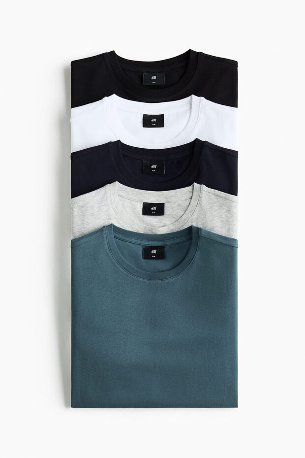 5'li Slim Fit Tişört