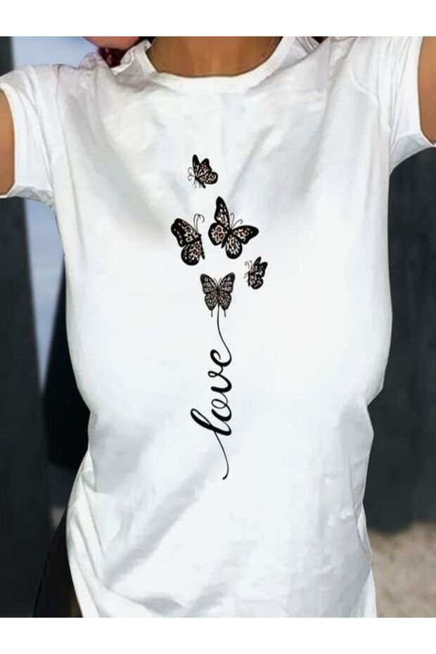 White Printed Women's T-Shirt