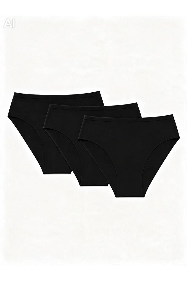 Women's (Elastic Waist) 3-Piece Seamless Laser Cut Non-Marking Lycra Bikini Slip Panties Premium Flexible and Soft