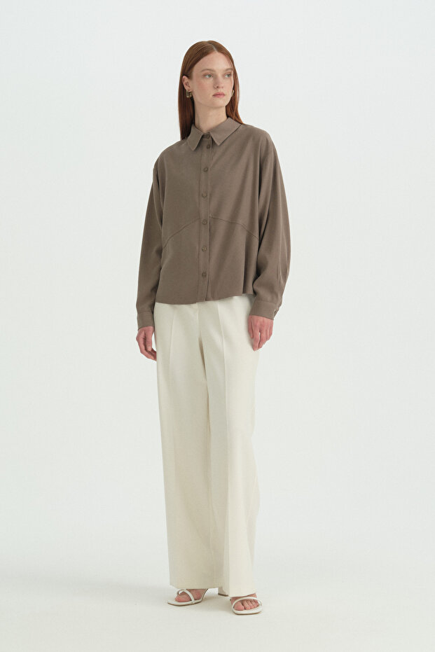 Front Cut Shirt - Mink