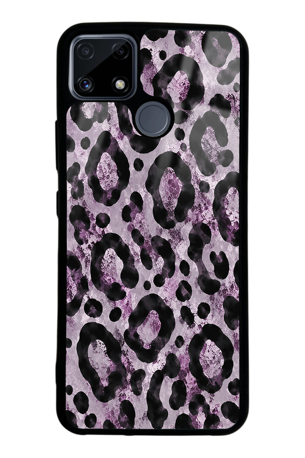 Realme C25 Soft Lilac Leopard Design Glossy Phone Case