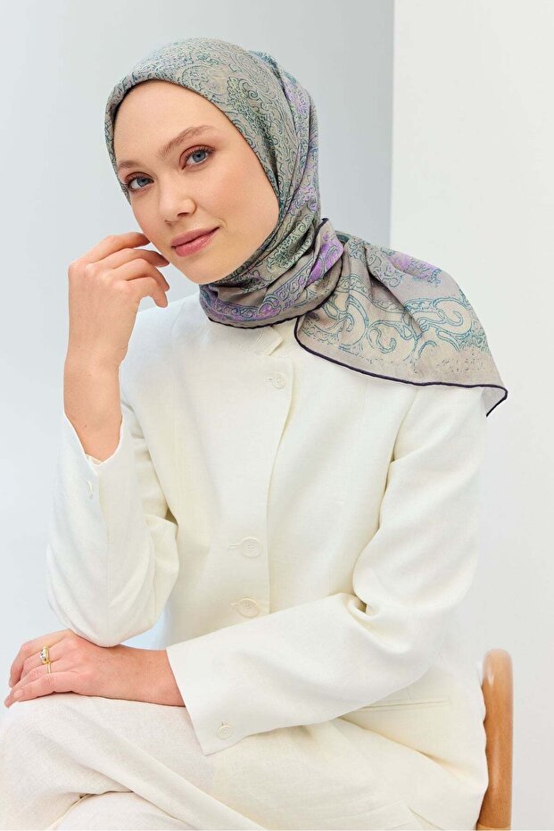 Monare Scarf Ethnic Motif Gray 90X90