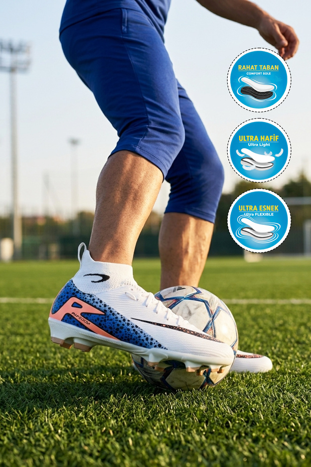 610 Superfly g White-Black Boys' Football Boots