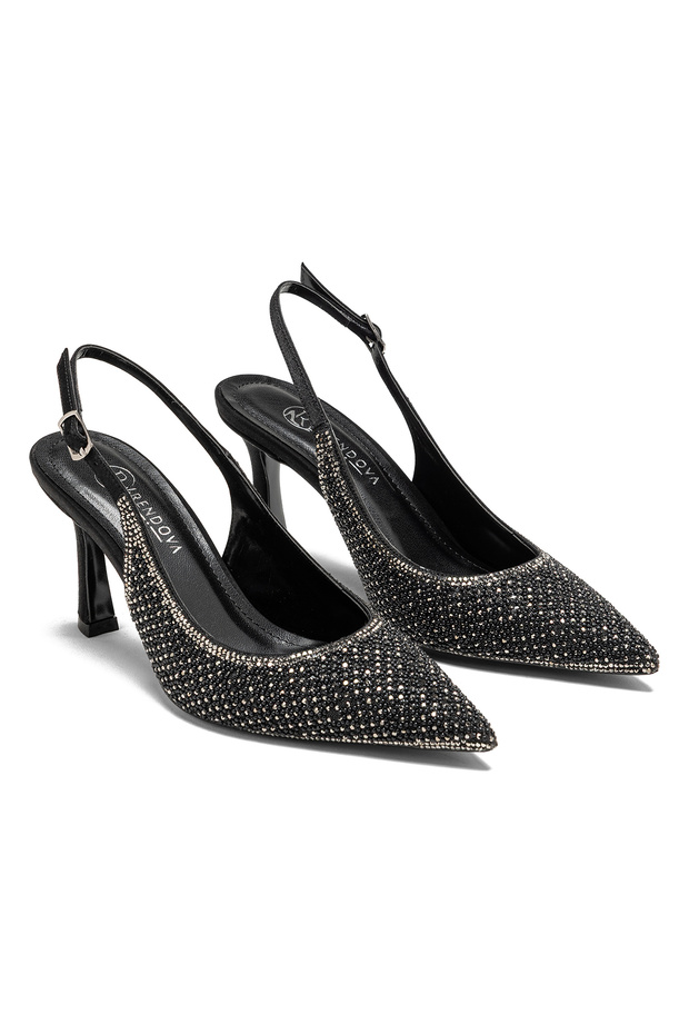 Women's Stone Evening Dress Shoes 8 cm Thin Heeled Orthopedic Evening Dress Shoes Graduation, Engagement and Wedding Dress Shoes