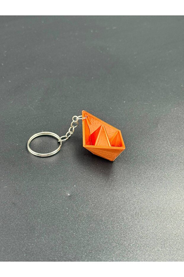 3D Printer Keychain with Paper Ship Design
