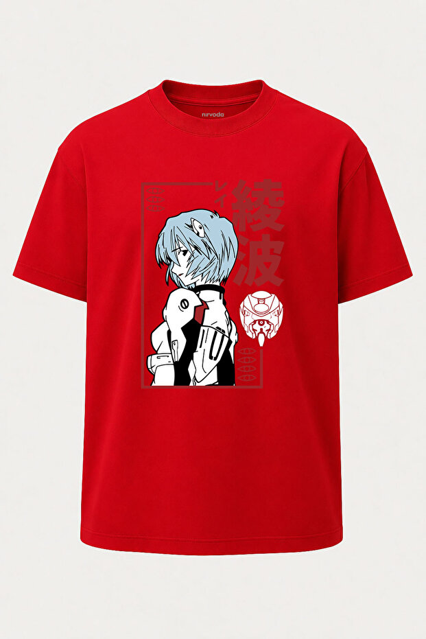 Oversize Rei Ayanami Neon Genesis Evangelion Printed T-Shirt - Wide Cut