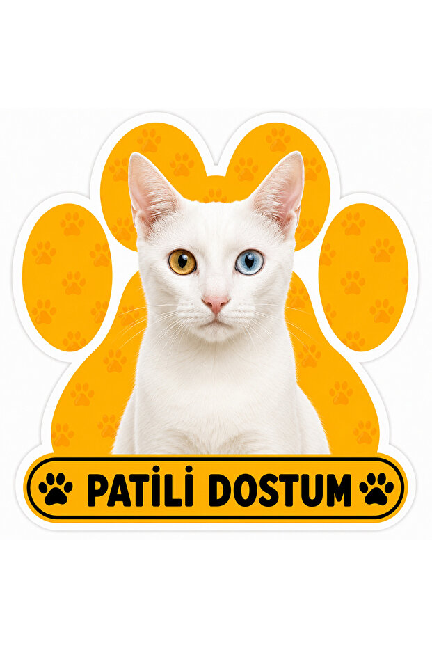 Pawed Friend Ankara Cat Sticker Label | 15X15 cm Self-Adhesive Foil