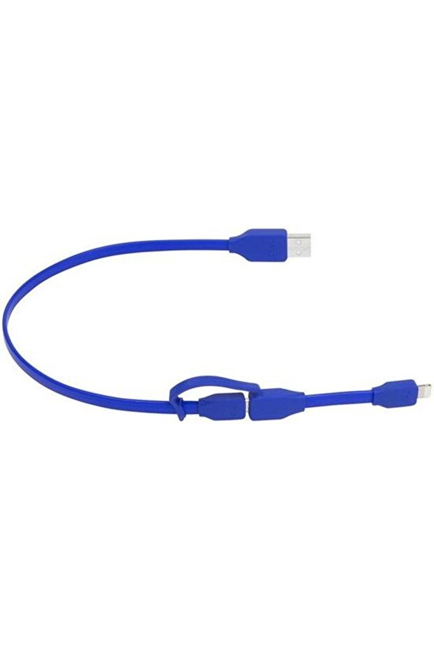 Duo Data Cable, Lightning/MicroUSB, 0.3m, Blue - 2